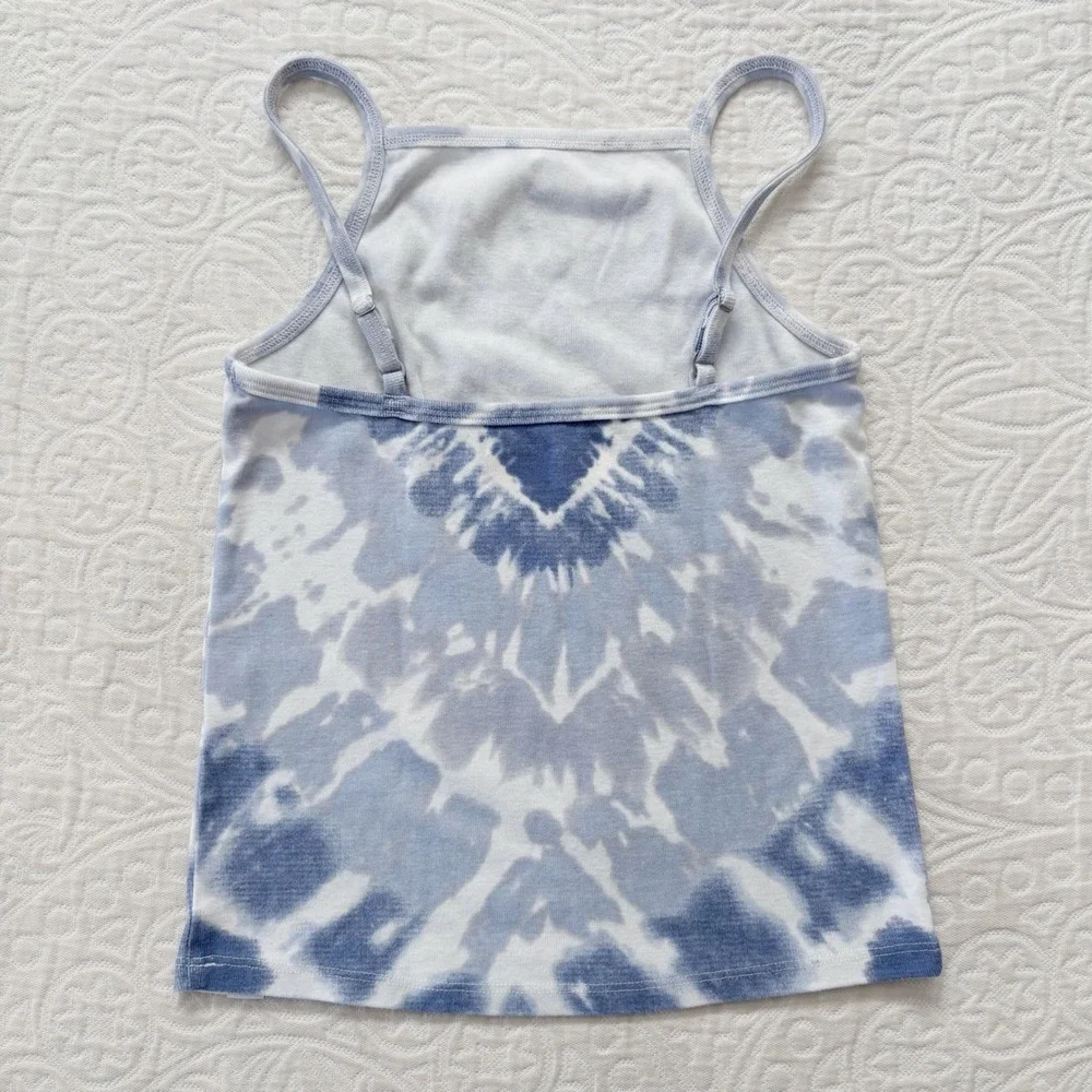 Abercrombie Girls' Blue/White Tie-Dye Heart Tank Top (Sz 11/12)‎